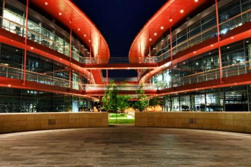 Clark center at night