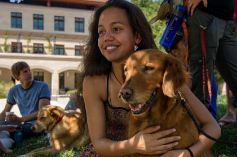 Student with dog